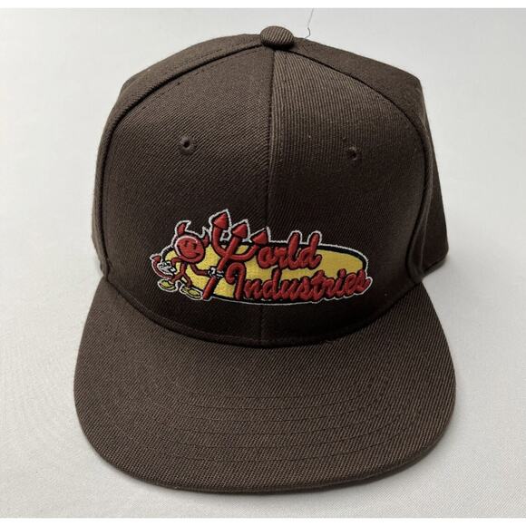 World Industries Brown Snapback Baseball Hat Skateboard Cap Mens NEW Fast Ship - Picture 9 of 11